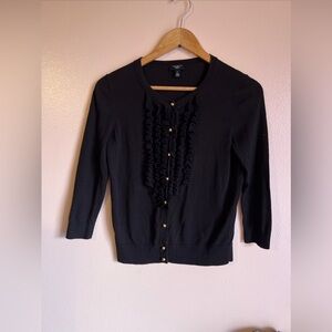 Talbots Petites Black Button Up Cardigan Cardigan Women Pima  Long Sleeve Cruise